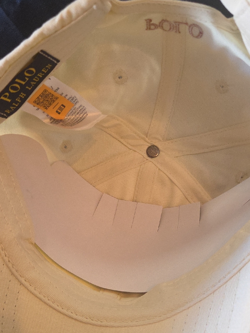 Ralph Lauren Cream Baseball Cap with Dark Gold Pony Logo - Picture 4 of 8